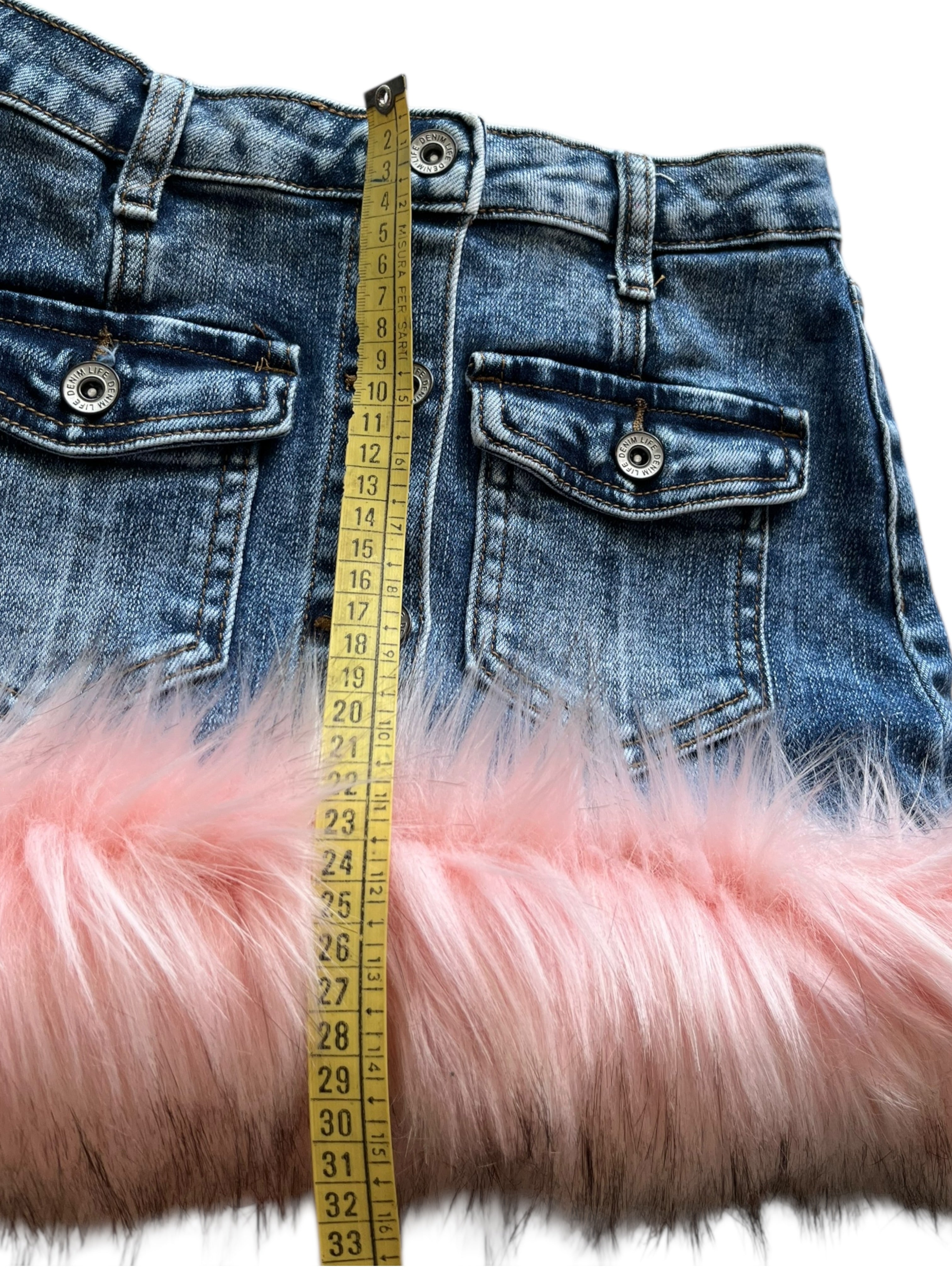 falda vaquera pelo rosa