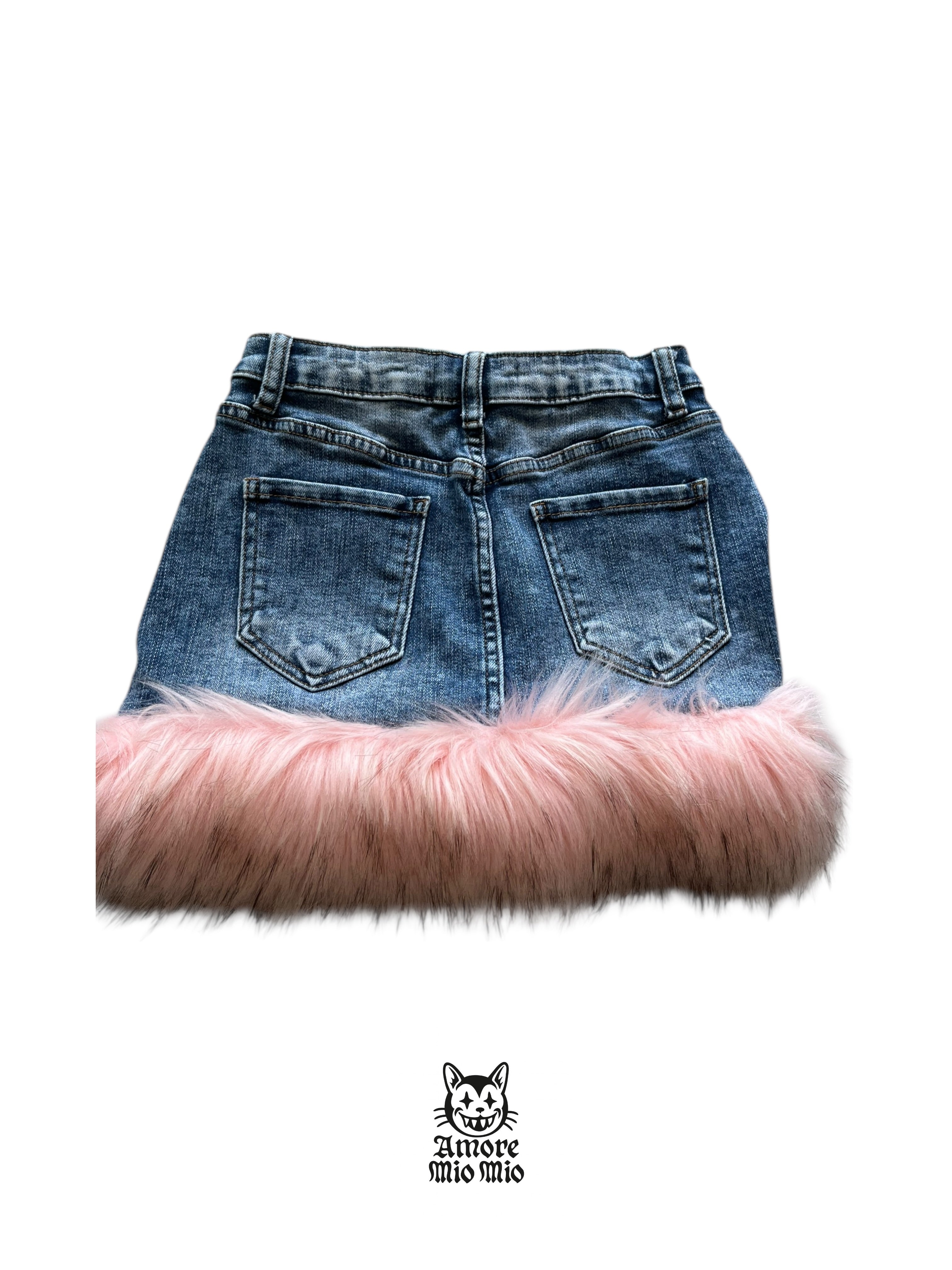 falda vaquera pelo rosa