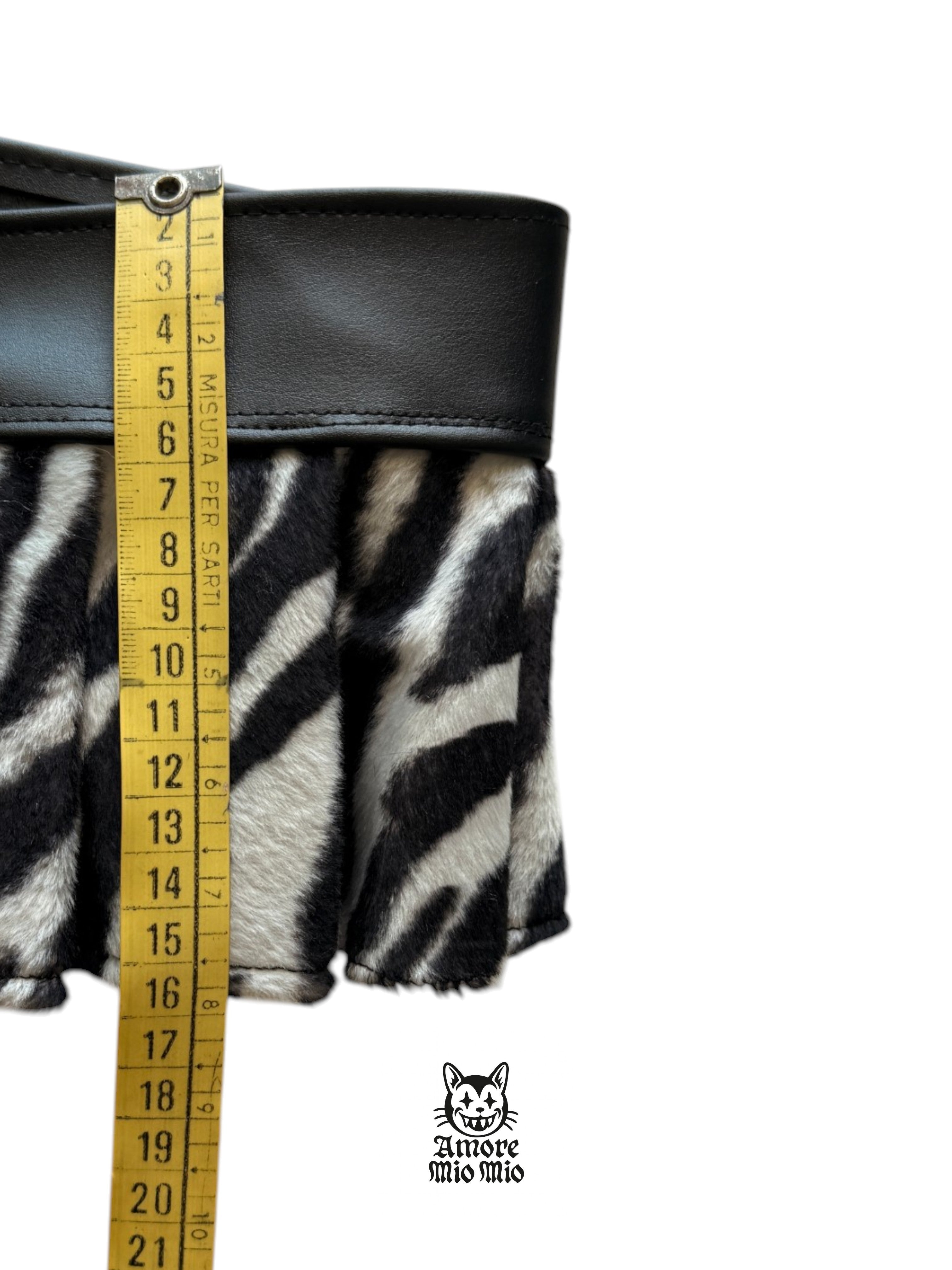 mini falda pelo zebra