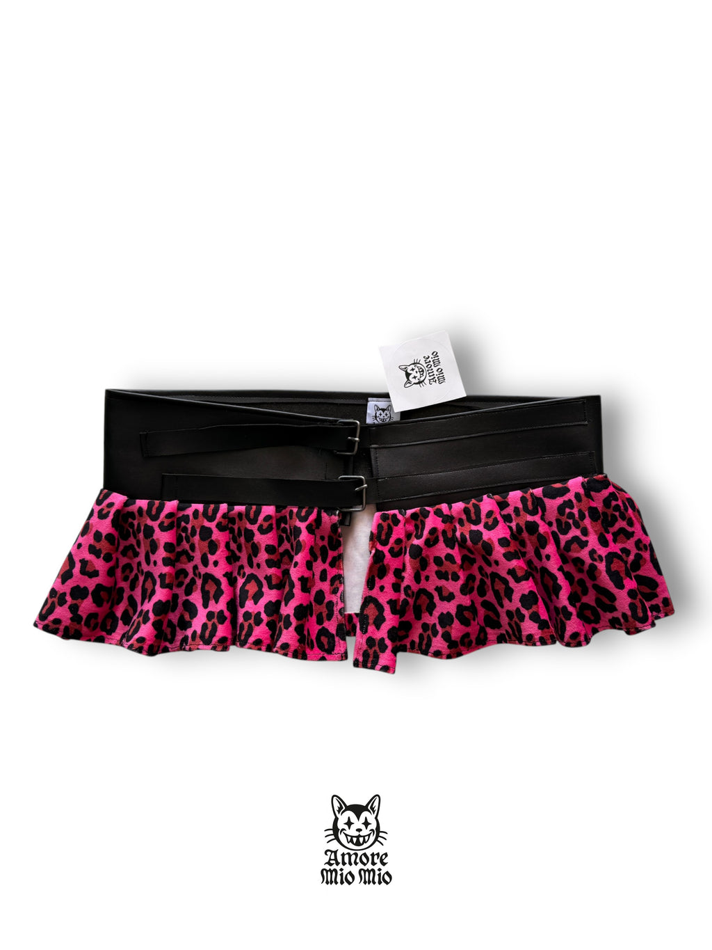 XL Mini falda cinturón leopardo rosa