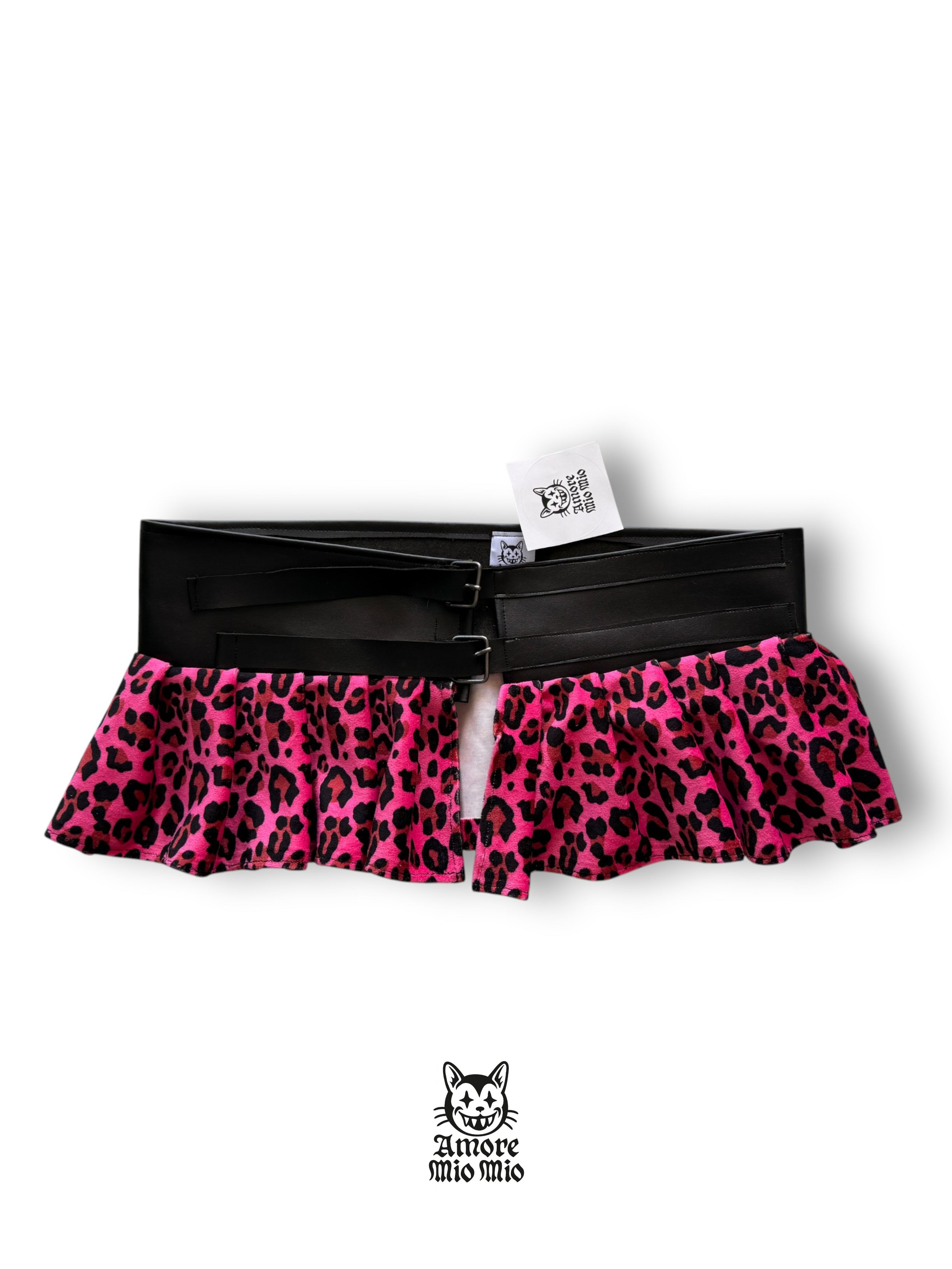 XL Mini falda cinturón leopardo rosa