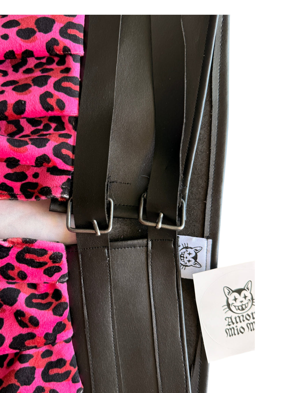 XL Mini falda cinturón leopardo rosa