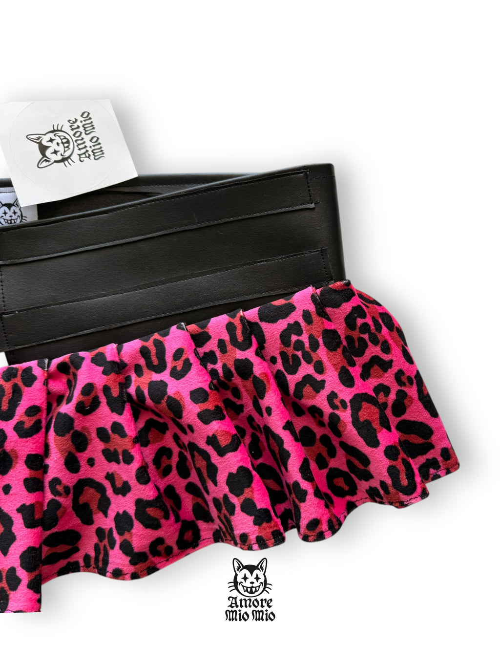 XL Mini falda cinturón leopardo rosa