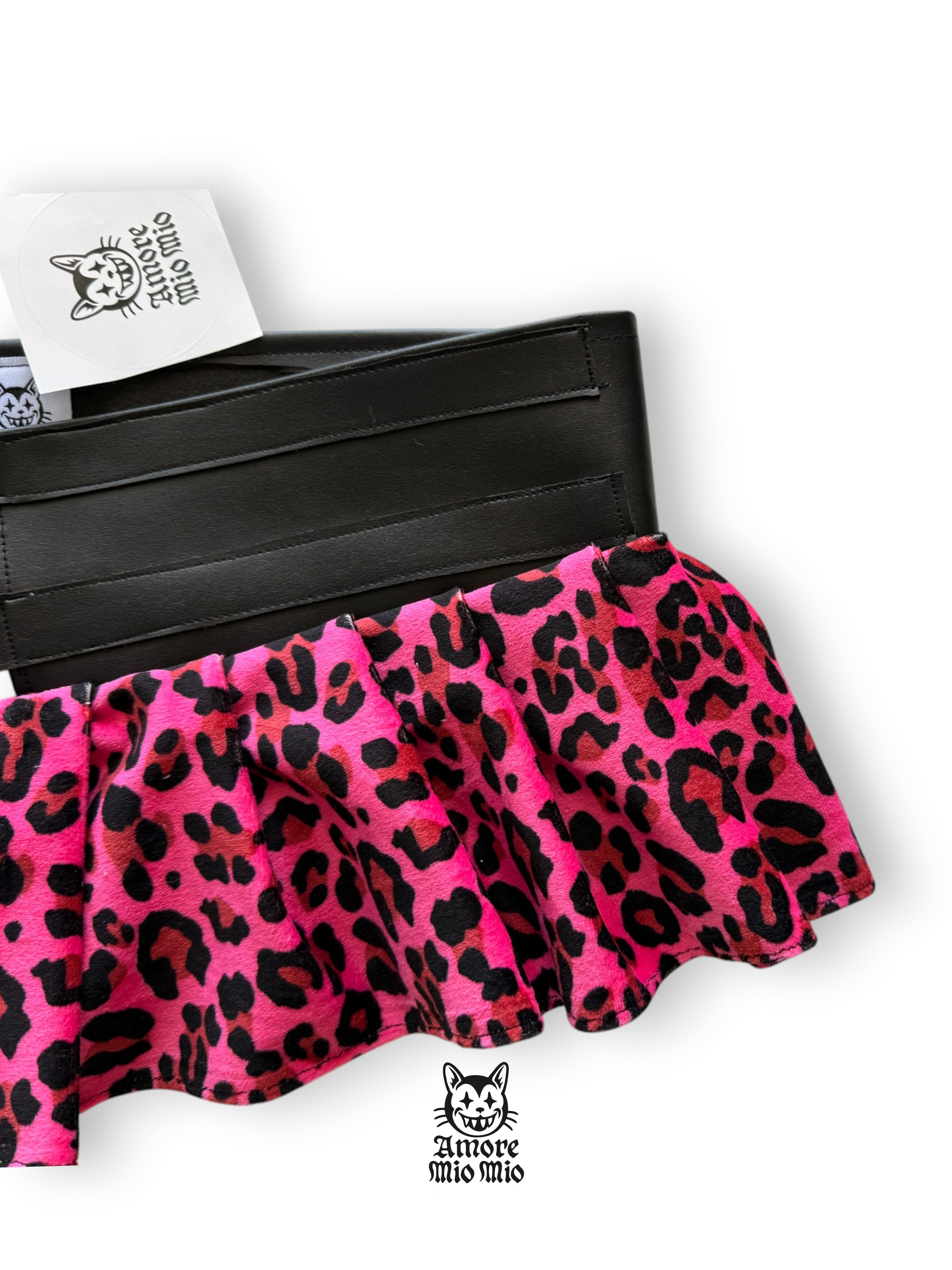 XL Mini falda cinturón leopardo rosa