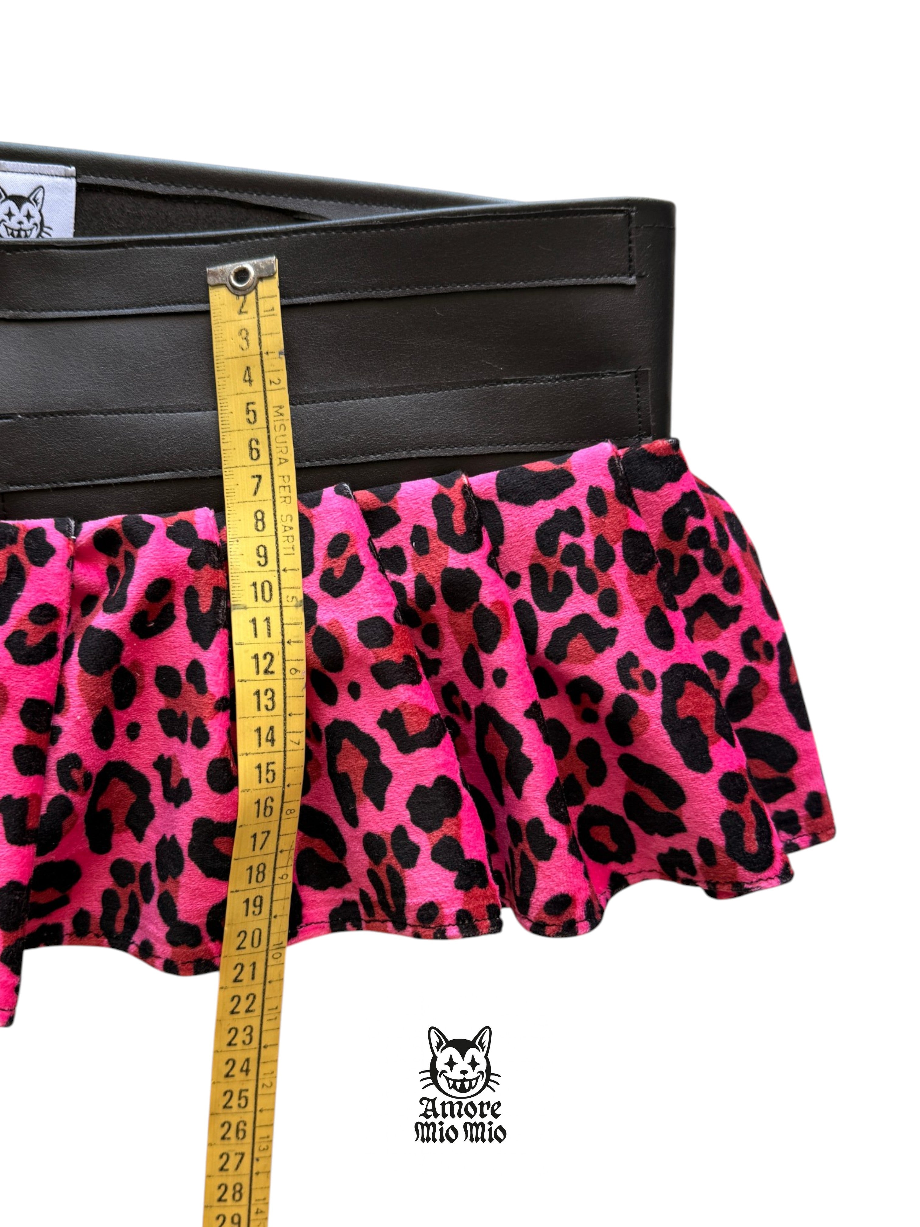 XL Mini falda cinturón leopardo rosa