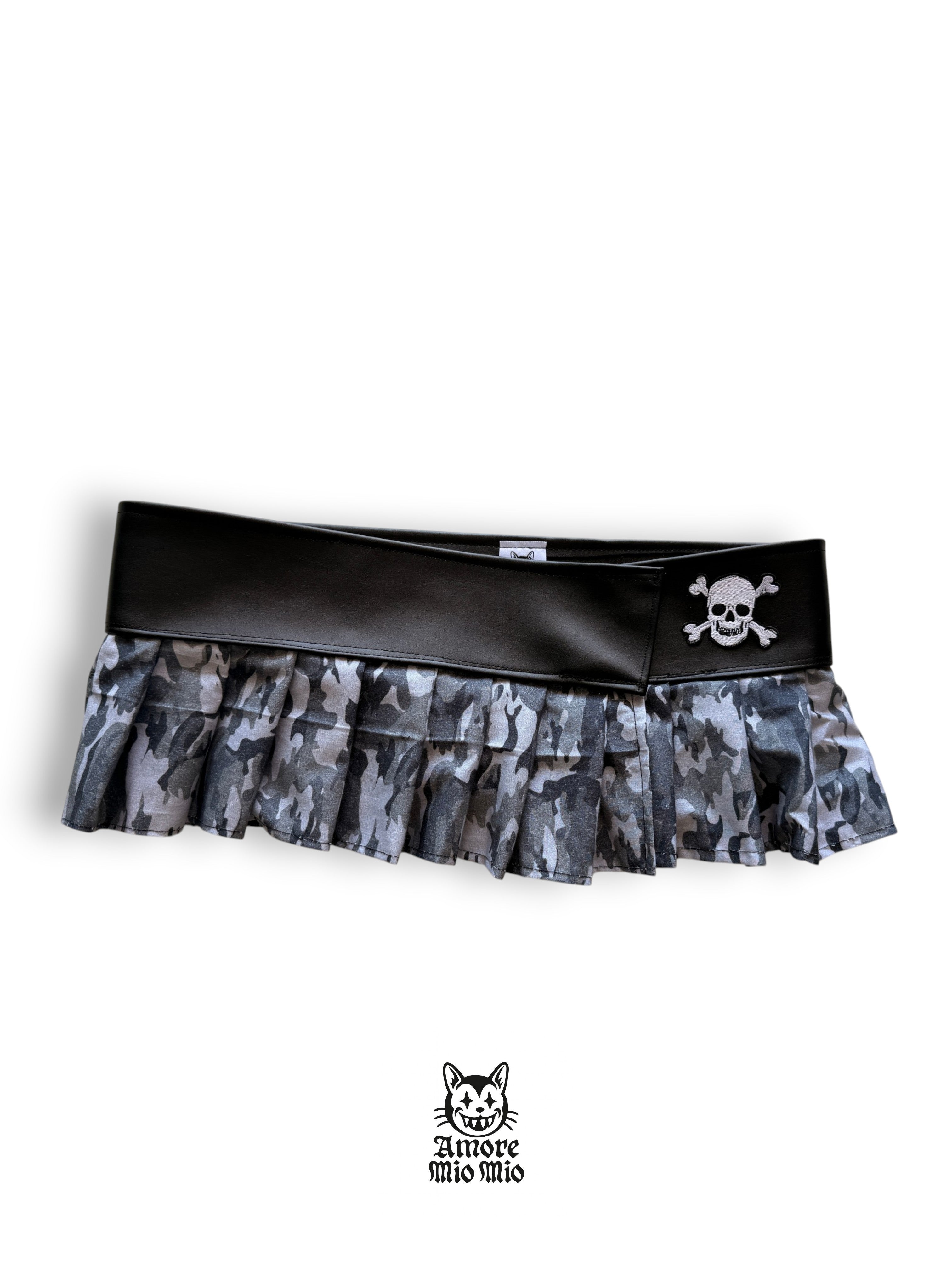 L Mini falda militar calavera