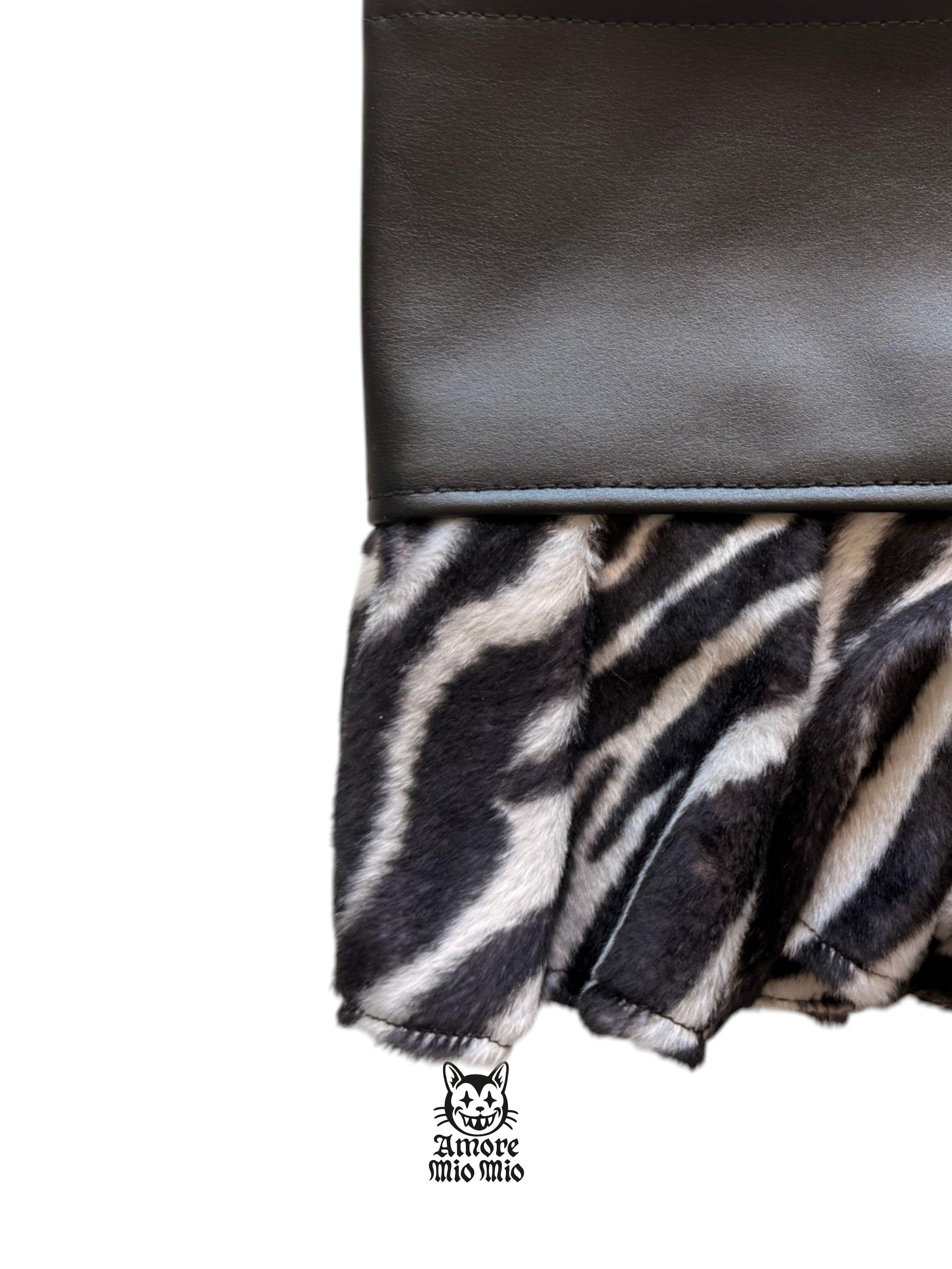 M mini falda zebra tiro bajo