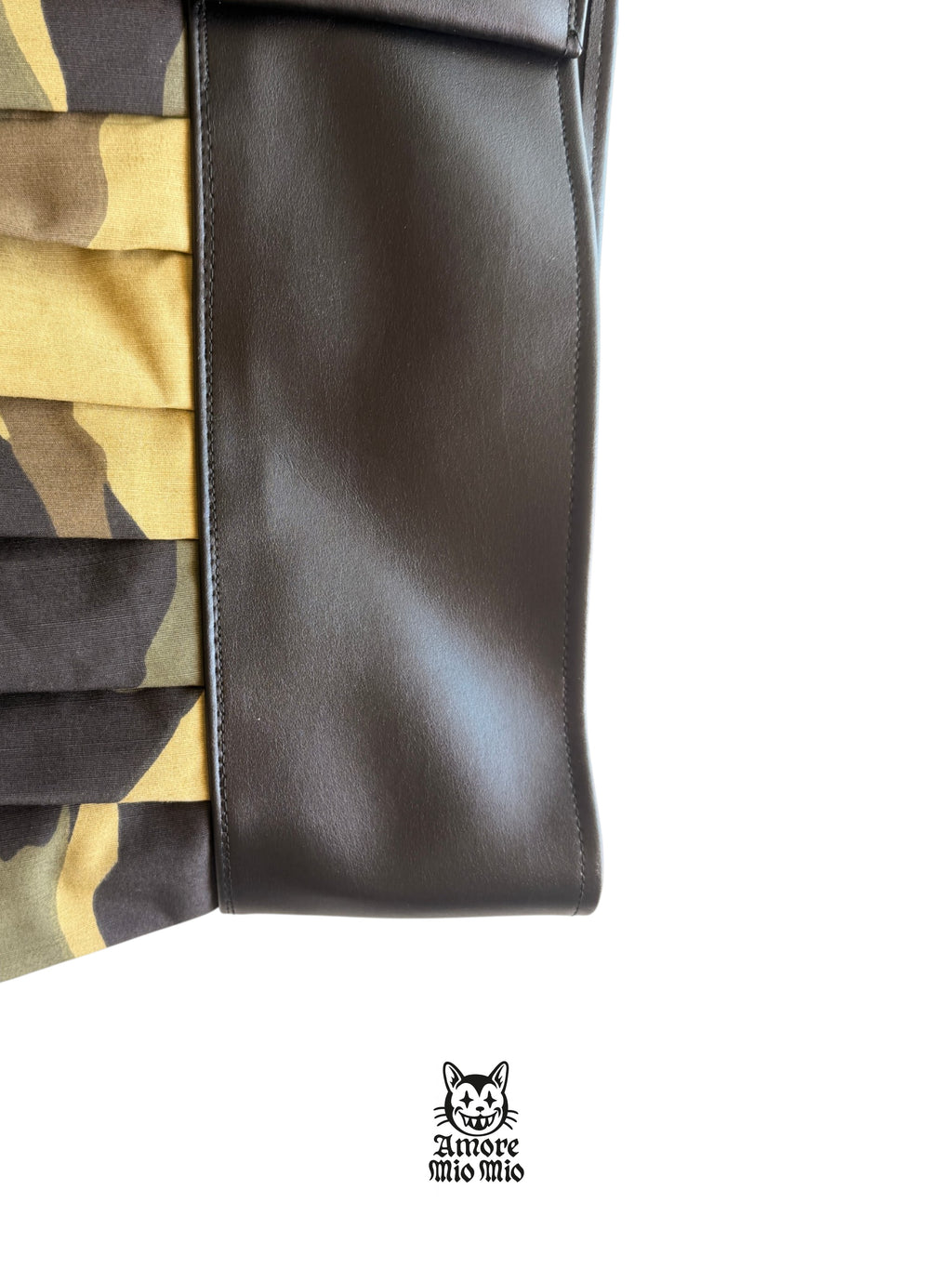 M faux leather military mini skirt