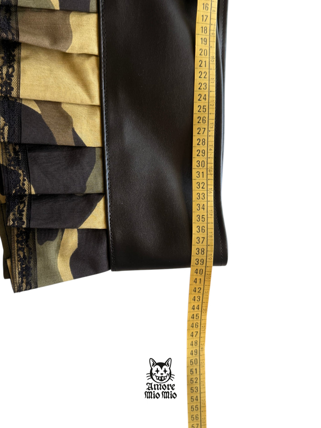 M faux leather military mini skirt