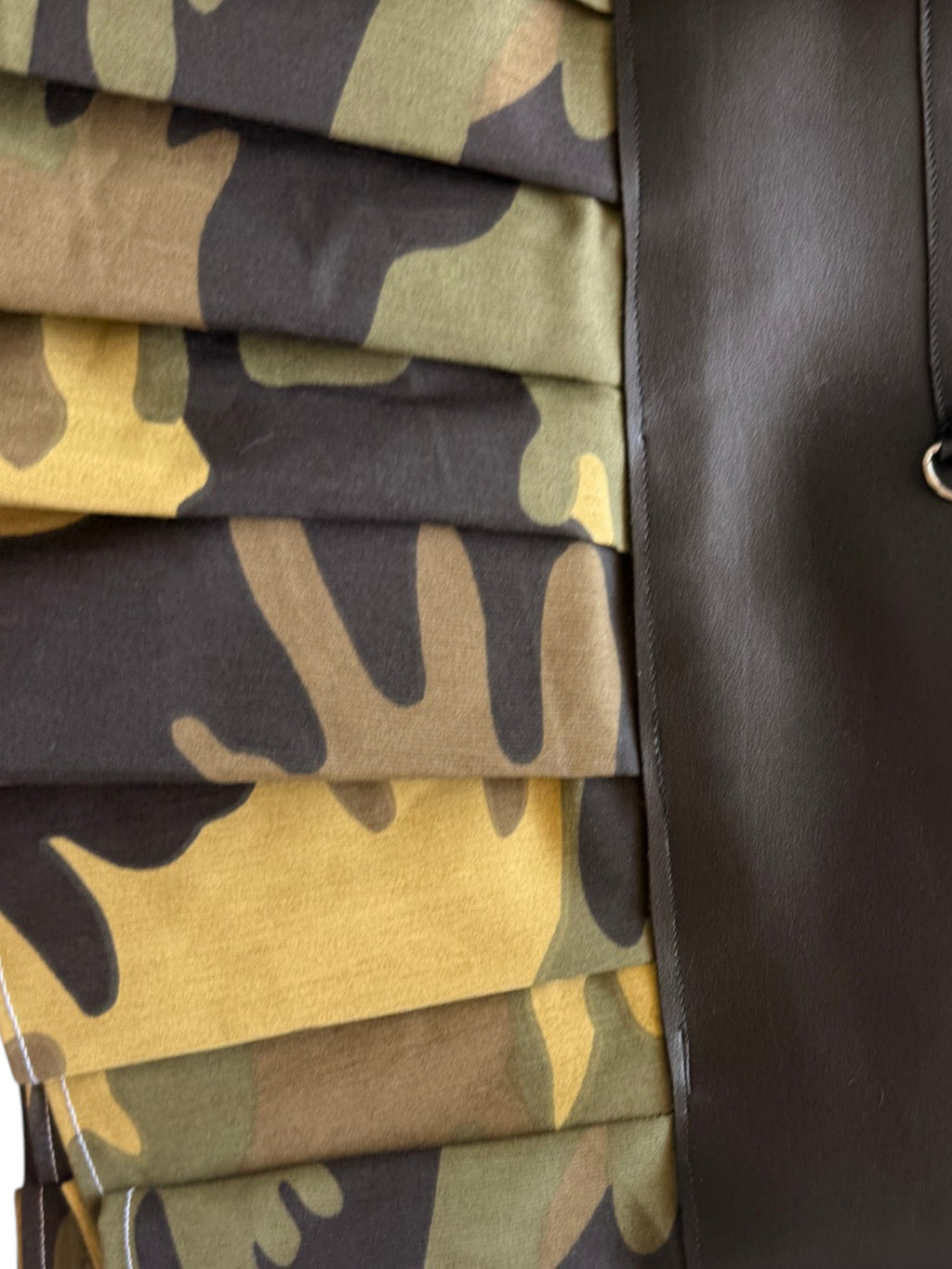 Faux leather military mini skirt