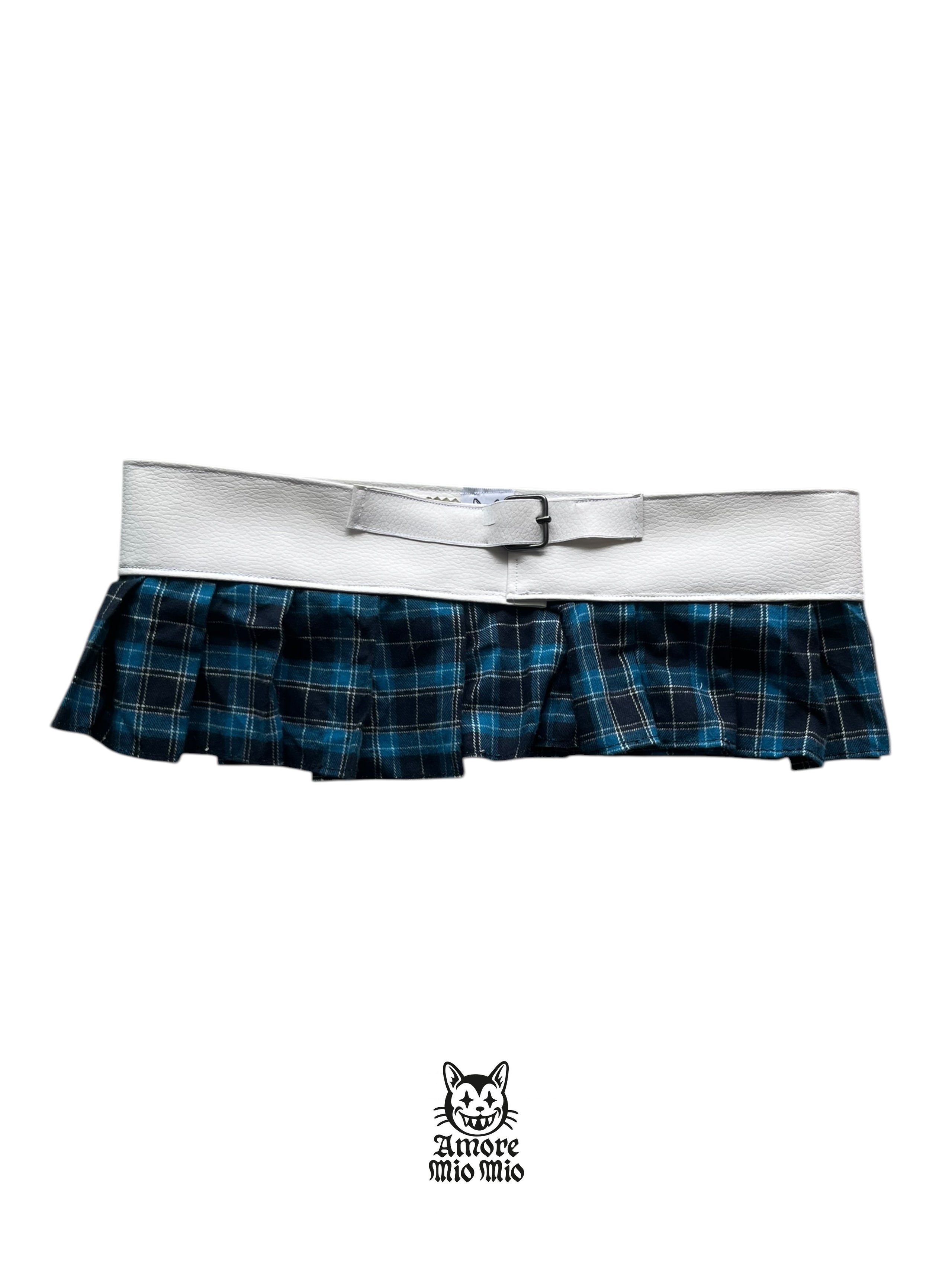 falda cinturon polipiel blanco