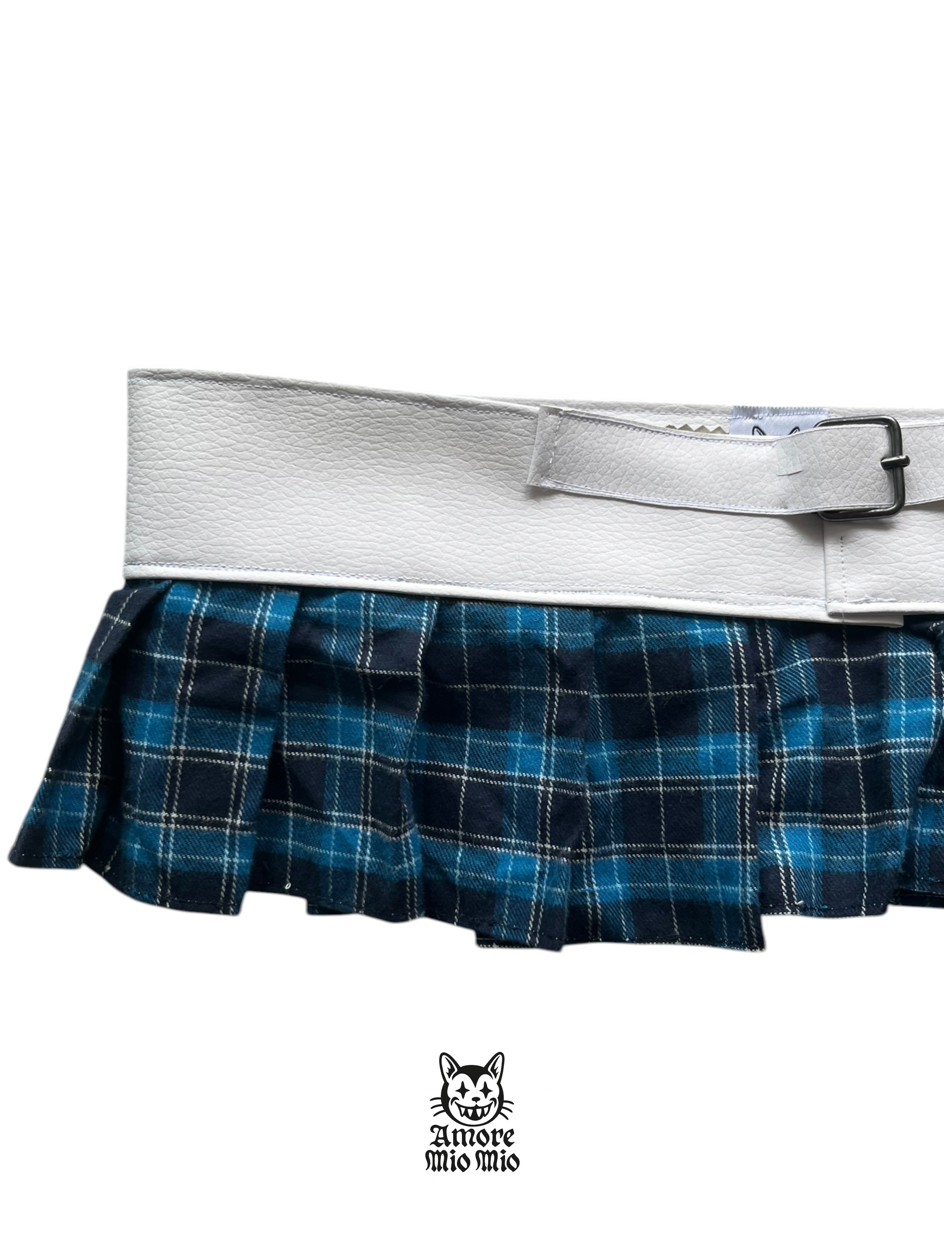 falda cinturon polipiel blanco