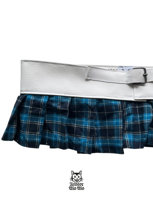 falda cinturon polipiel blanco