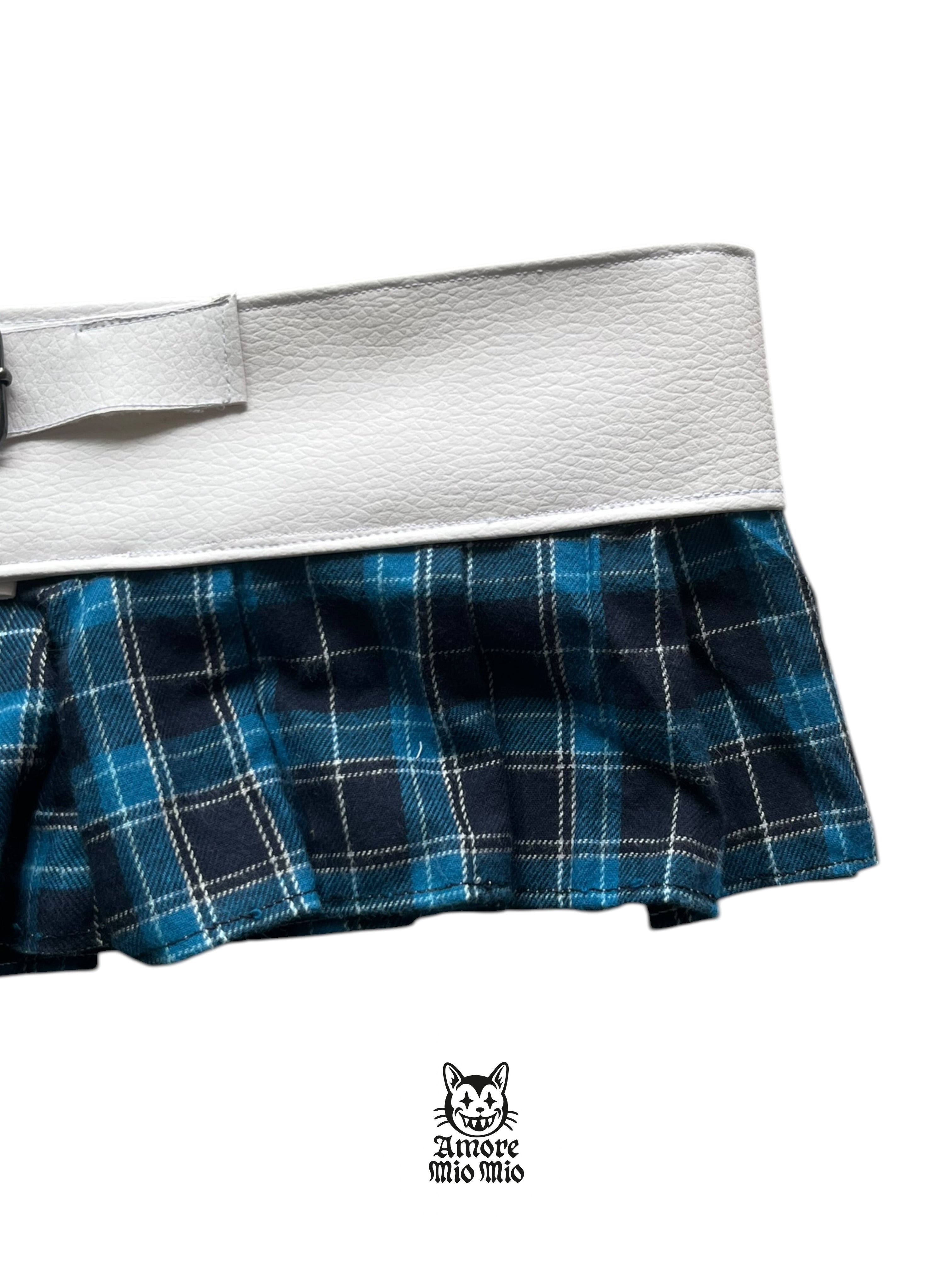 falda cinturon polipiel blanco