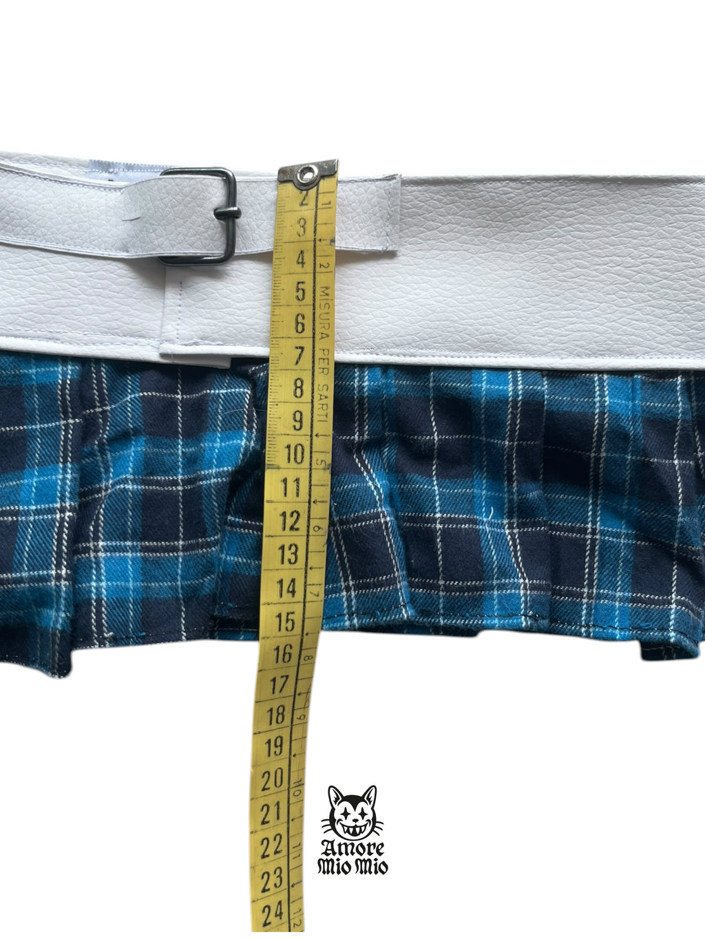 falda cinturon polipiel blanco