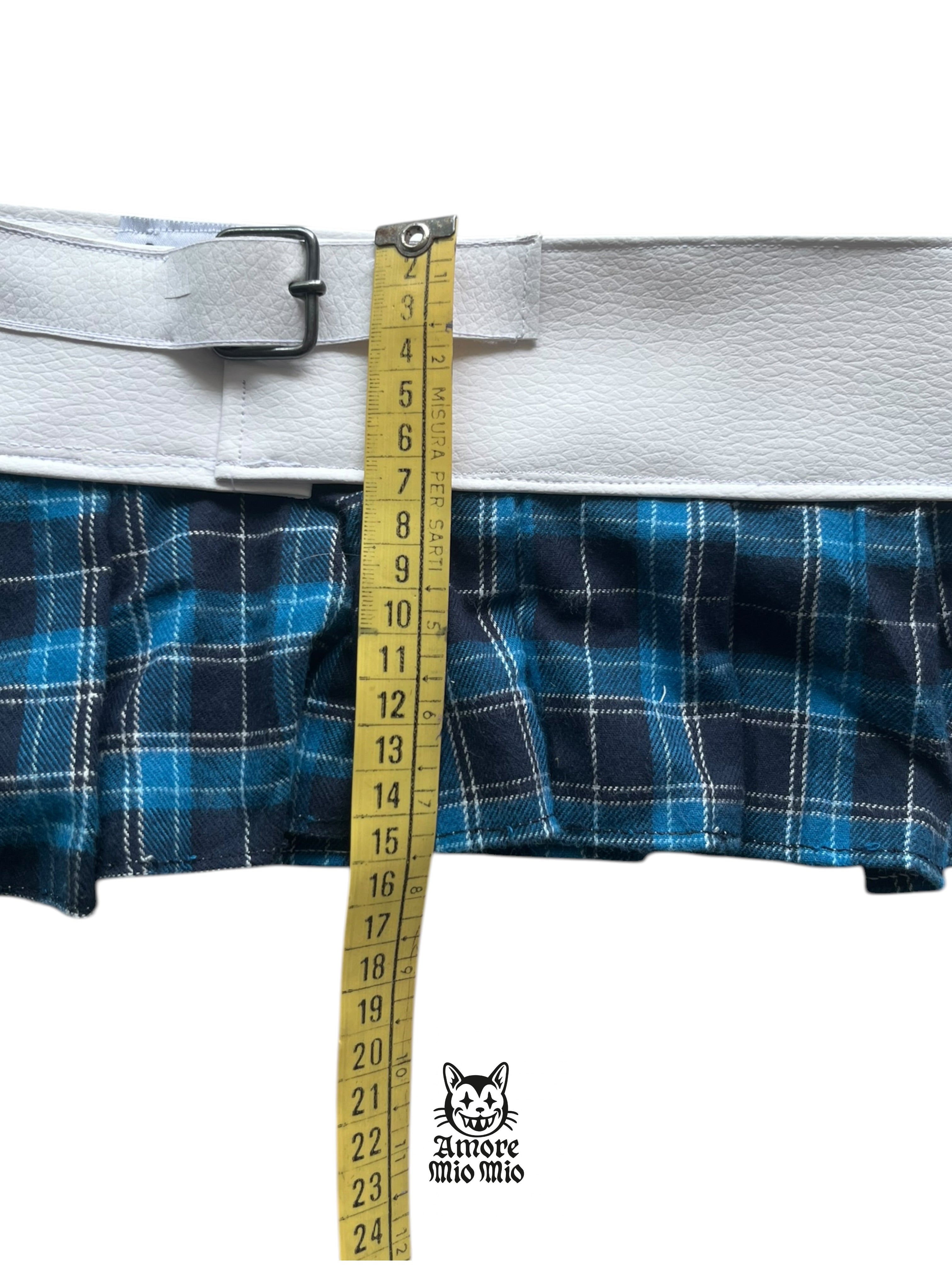 falda cinturon polipiel blanco