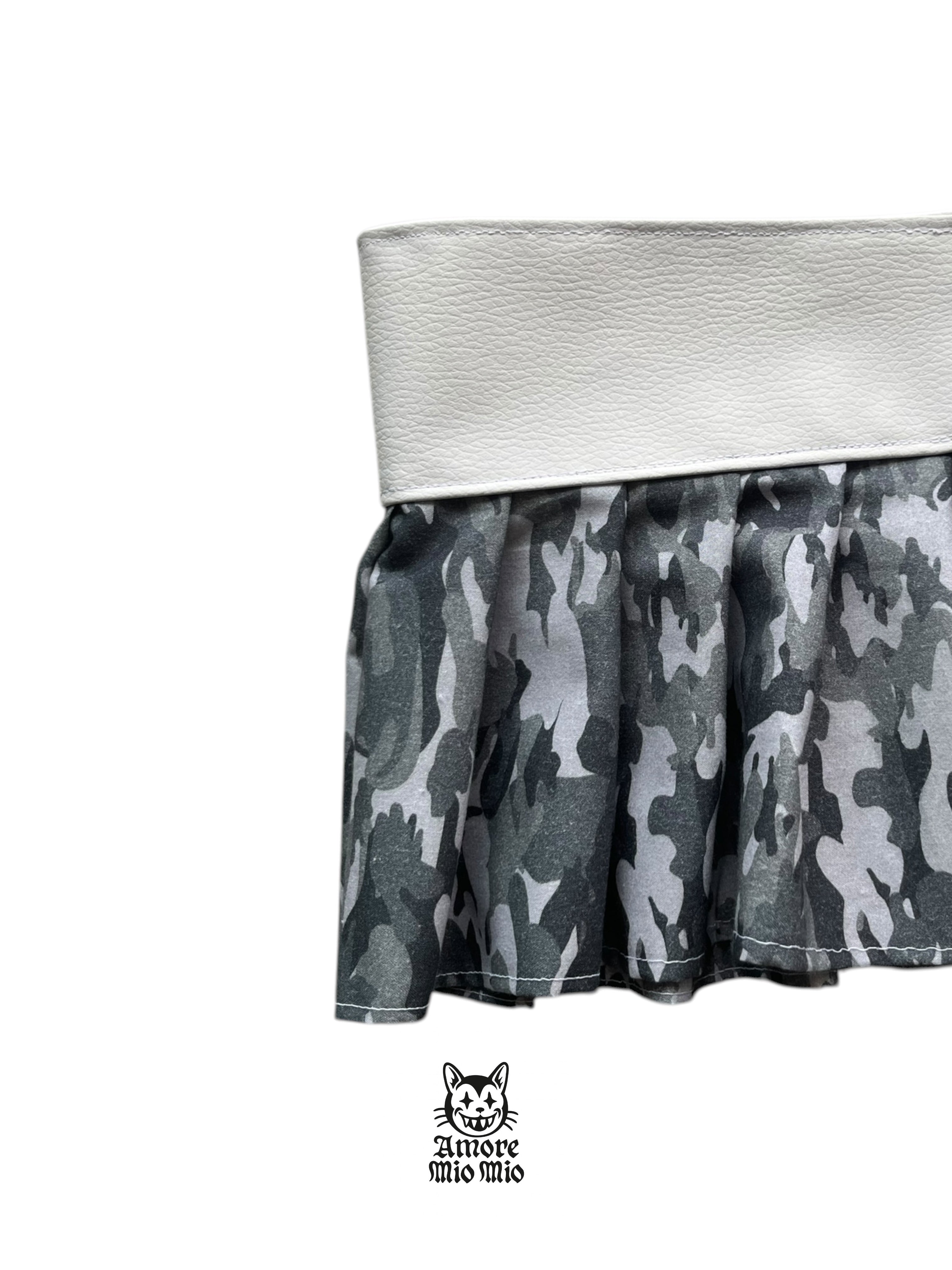 S Mini  falda militar blanca