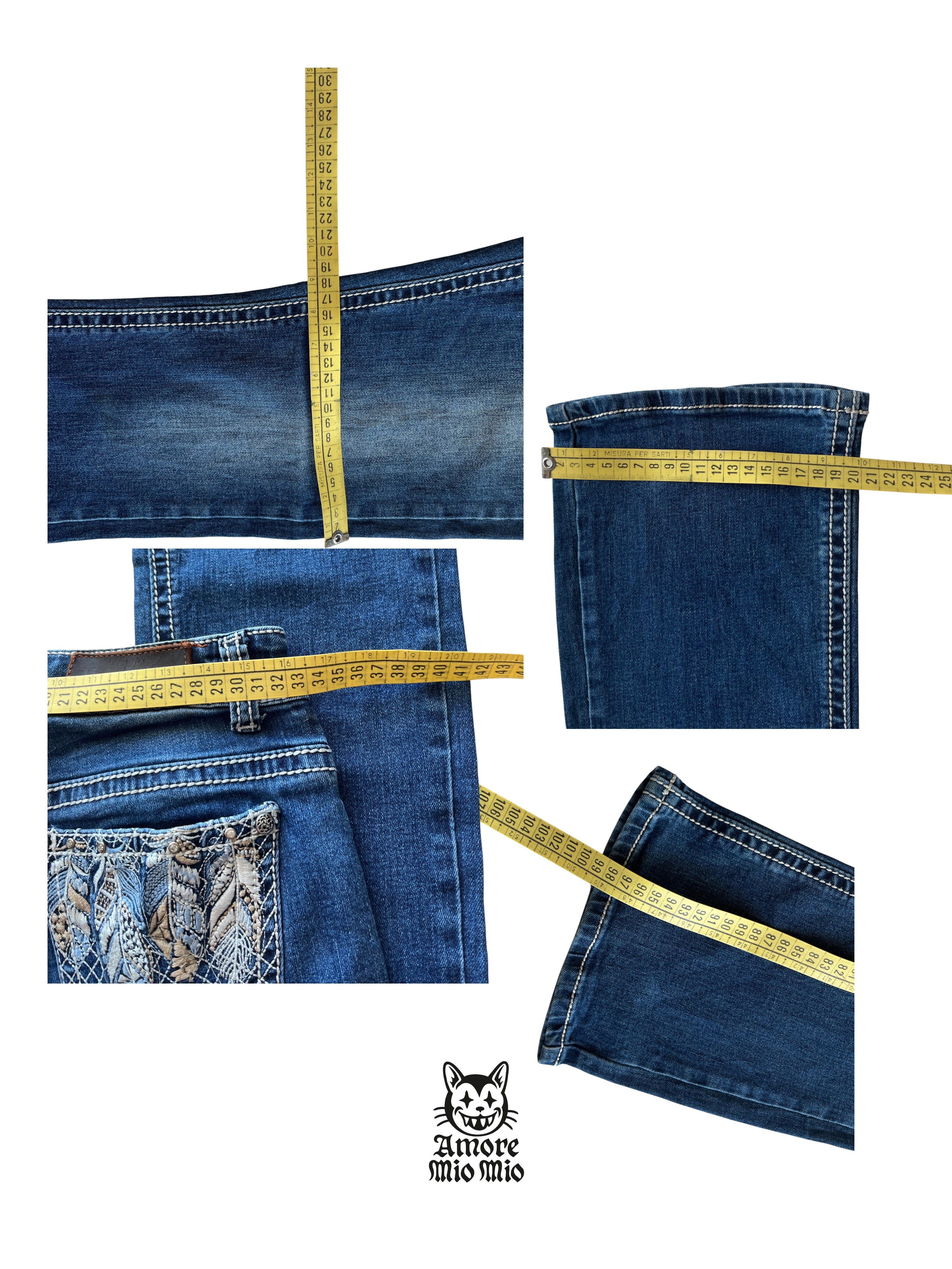 vaqueros campana con bordados vintage