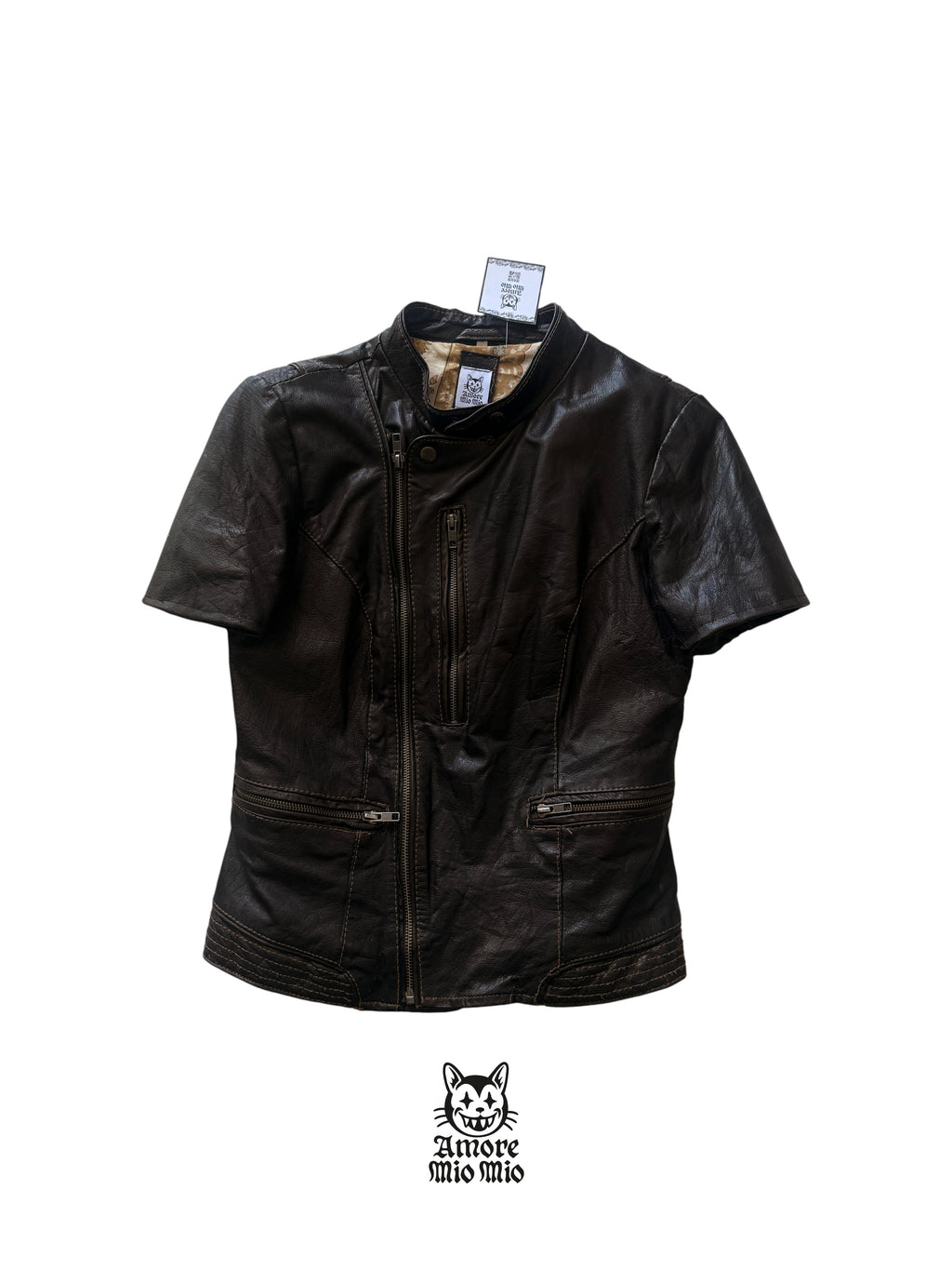 Short Sleeve Leather Jacket